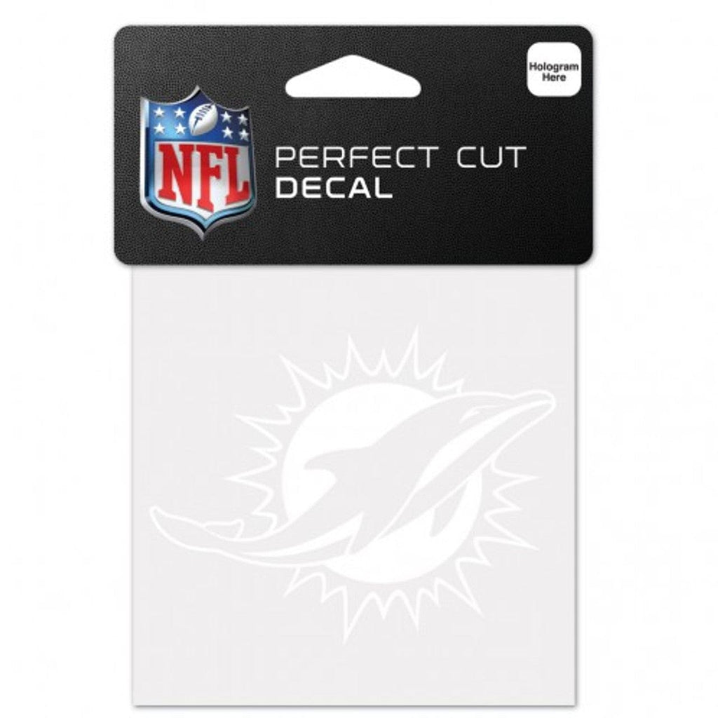 Decal 4x4 Perfect Cut White Miami Dolphins Decal 4x4 Perfect Cut White 032085252722