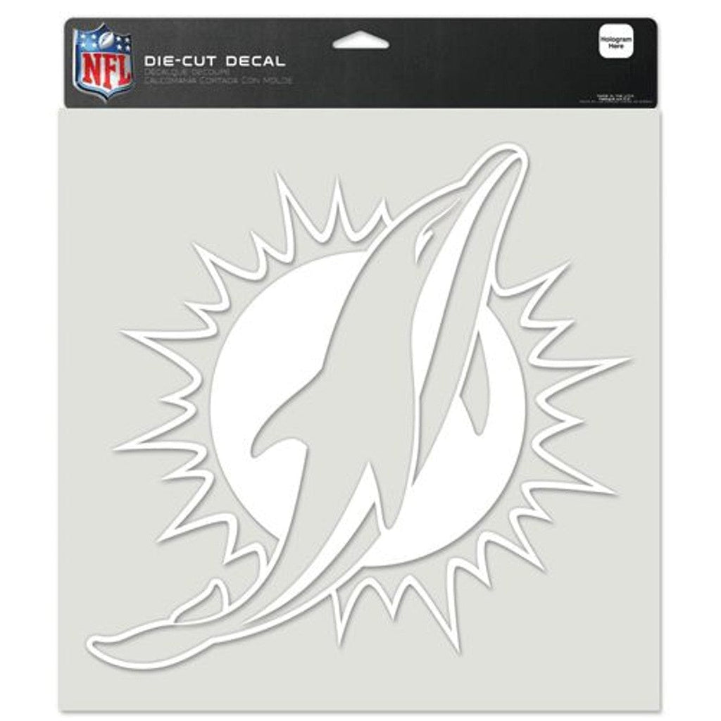 Decal 8x8 Perfect Cut White Miami Dolphins Decal 8x8 Die Cut White 032085256713