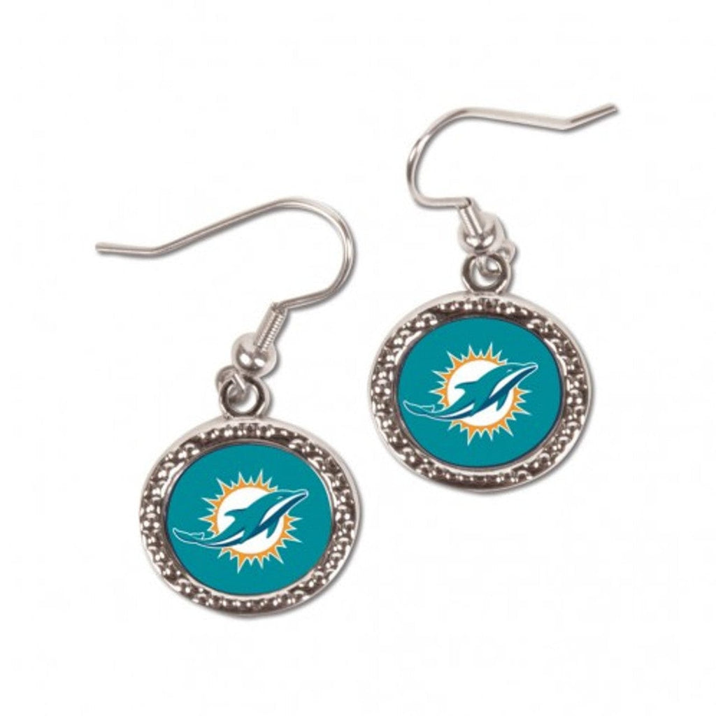 Jewelry Earrings Round Miami Dolphins Earrings Round Style - Special Order 032085090614