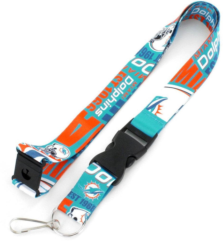 Dynamic Lanyards Miami Dolphins Lanyard Breakaway Style Dynamic Design 763264858564