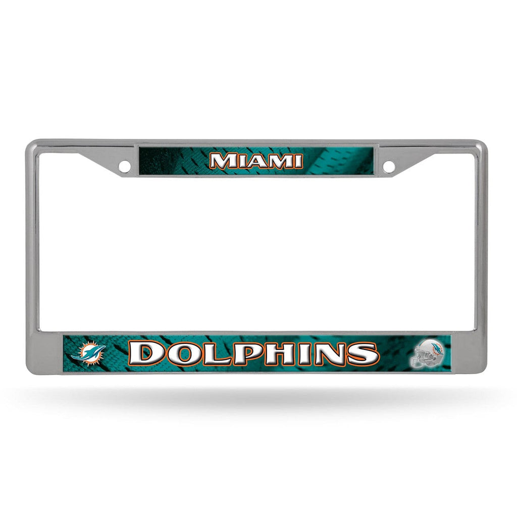 License Frame Chrome Miami Dolphins License Plate Frame Chrome Printed Insert 611407261347