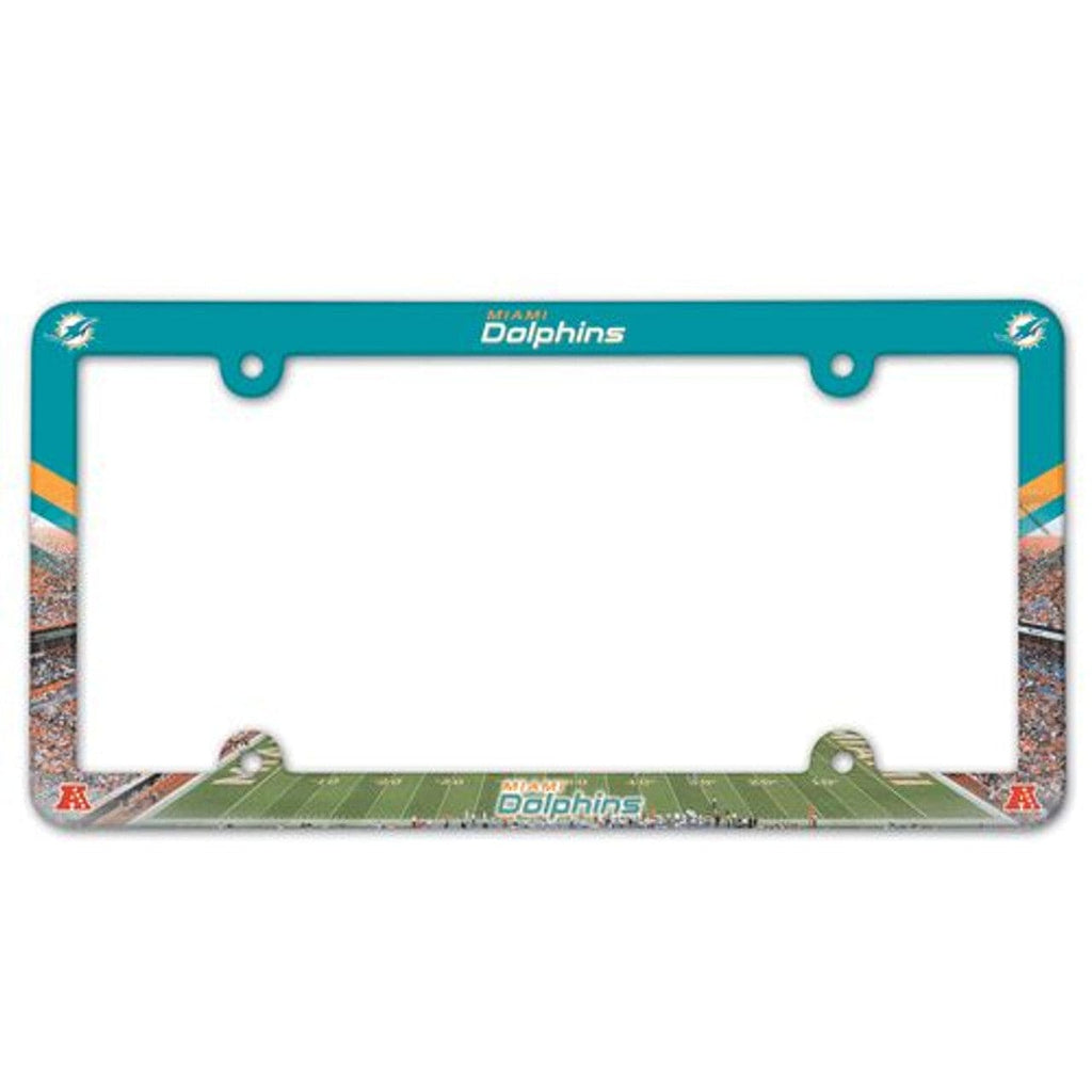 License Frame Plastic Miami Dolphins License Plate Frame Plastic Full Color Style 032085913579