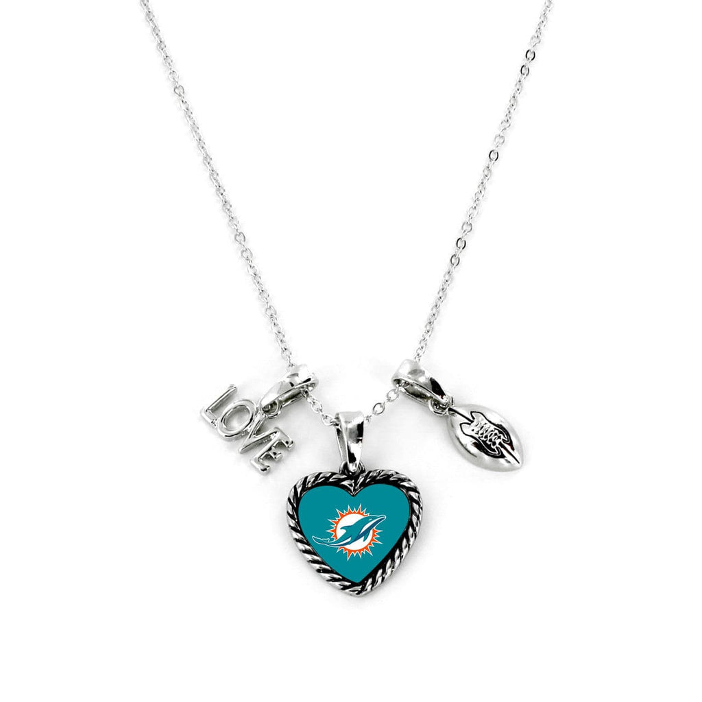 Jewelry Necklace Charm Miami Dolphins Necklace Charmed Sport Love Football - Special Order 763264778473