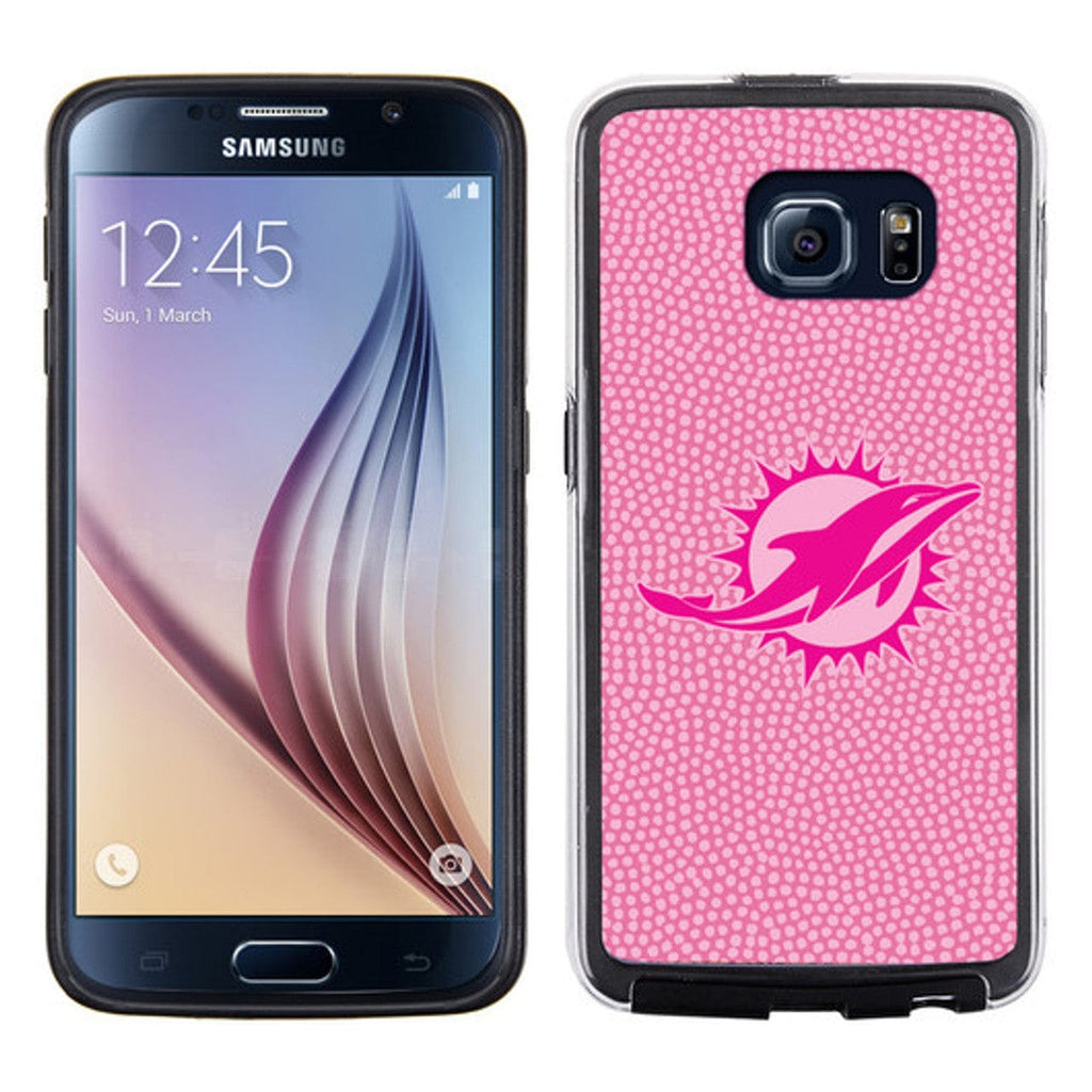 Phone Case Samsung Galaxy S6 Miami Dolphins Pink NFL Football Pebble Grain Feel Samsung Galaxy S6 Case - 637057008354