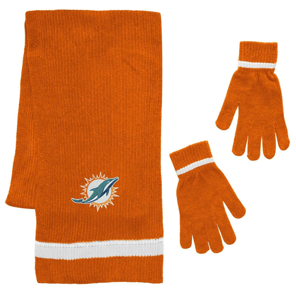 Scarf & Glove Gift Set Chenille Miami Dolphins Scarf and Glove Gift Set Chenille 686699333010