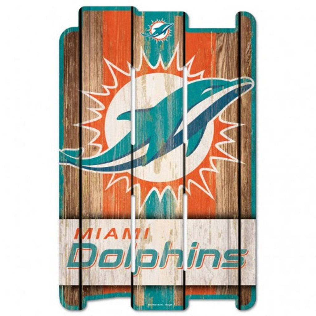 Sign 11x17 Fence Miami Dolphins Sign 11x17 Wood Fence Style 032085112477