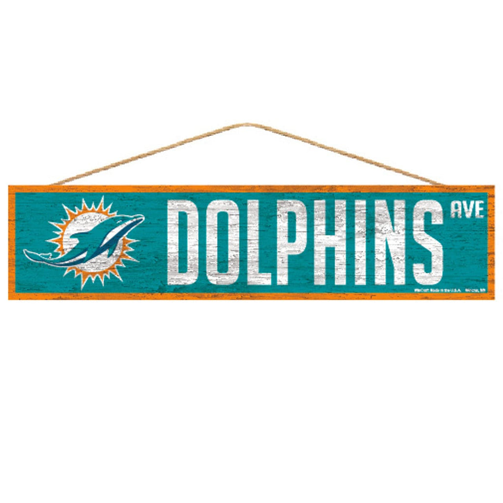 Sign 4x17 Avenue Miami Dolphins Sign 4x17 Wood Avenue Design 032085929273