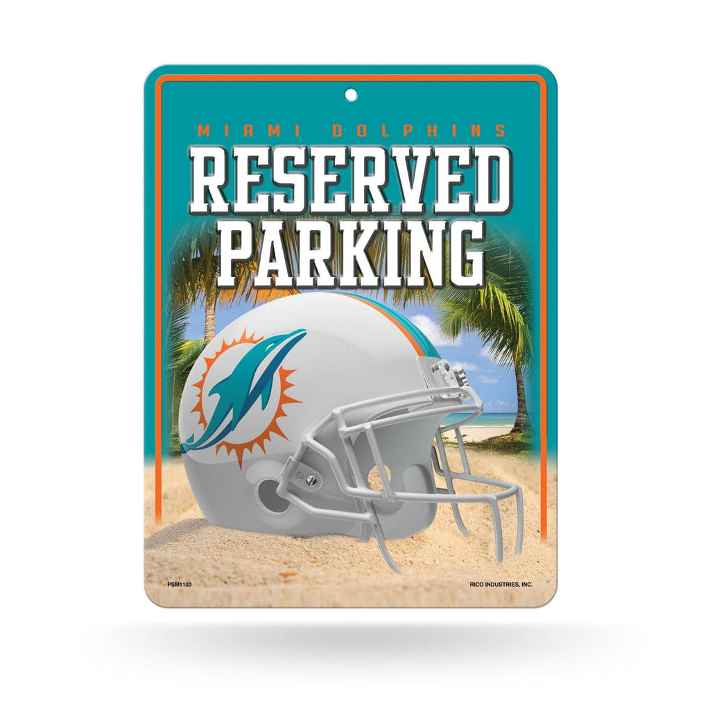 Sign Metal Parking Miami Dolphins Sign Metal Parking - Special Order 767345484307