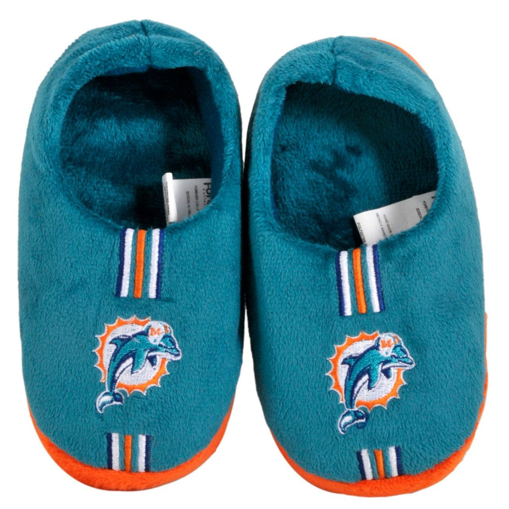 Miami Dolphins Miami Dolphins Slippers - Youth 4-7 Stripe (12 pc case) CO 884966235238