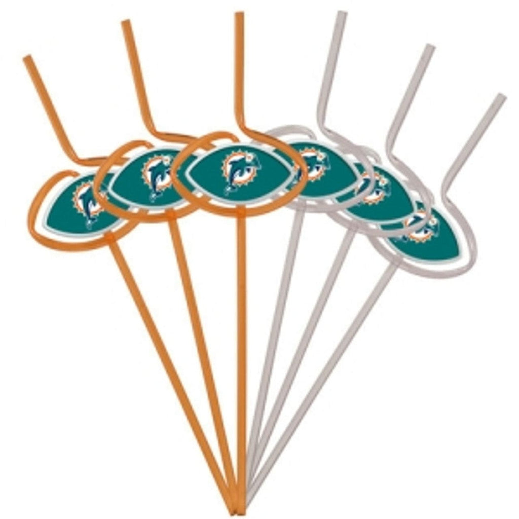 Miami Dolphins Miami Dolphins Team Sipper Straws CO 815580015951