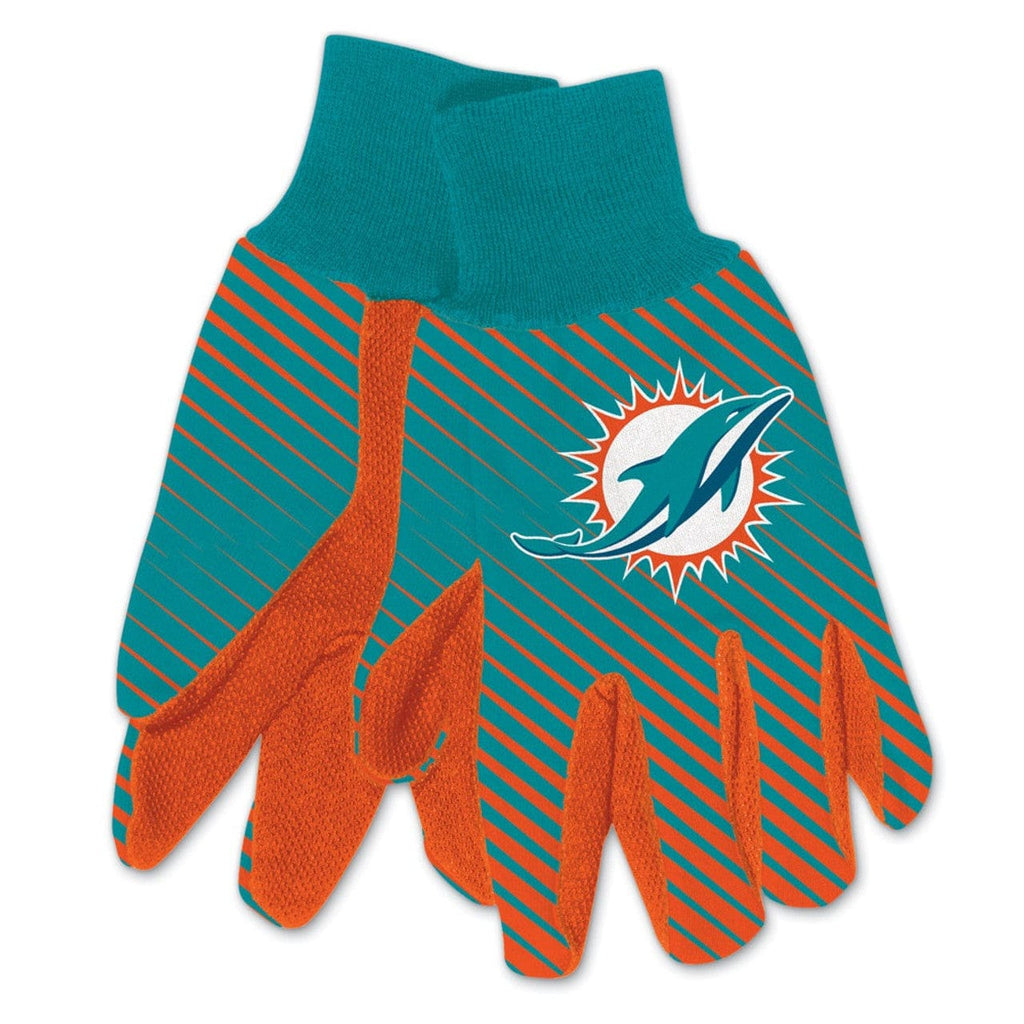 Gloves Miami Dolphins Two Tone Adult Size Gloves 099606906687