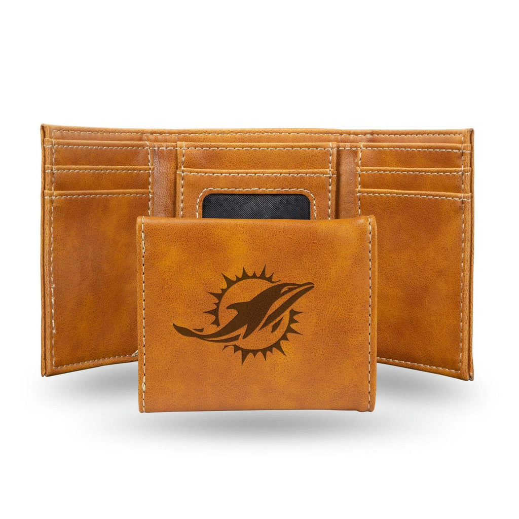 Wallets Miami Dolphins Wallet Trifold Laser Engraved 767345899507