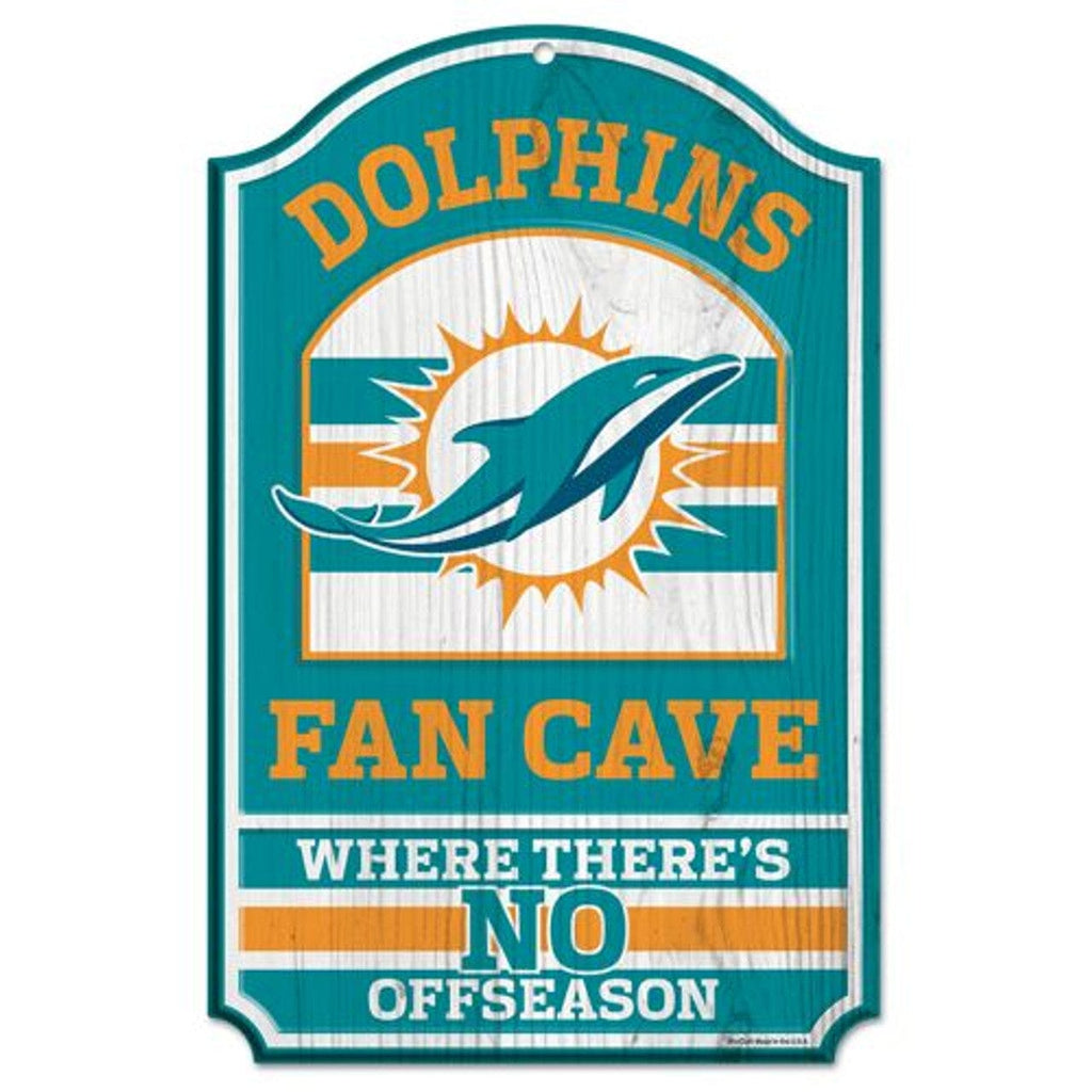 Sign 11x17 Fan Cave Miami Dolphins Wood Sign - 11"x17" Fan Cave Design 032085054944