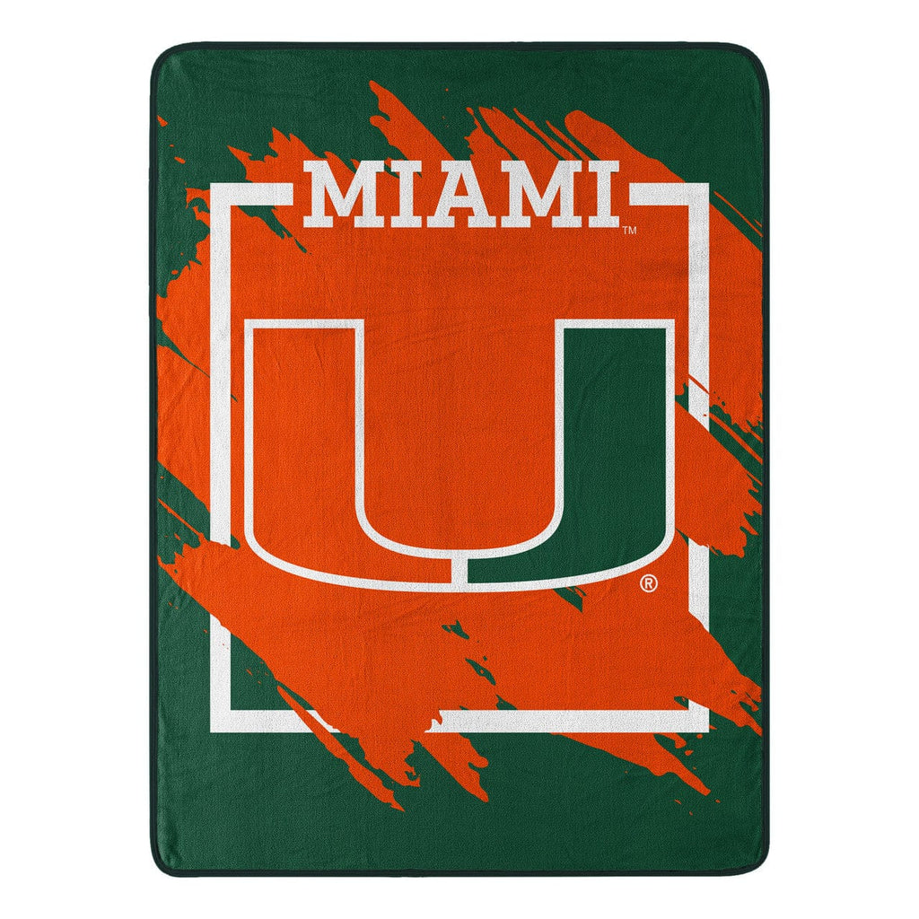 Blankets Miami Hurricanes Blanket 46x60 Micro Raschel Dimensional Design Rolled 190604330259