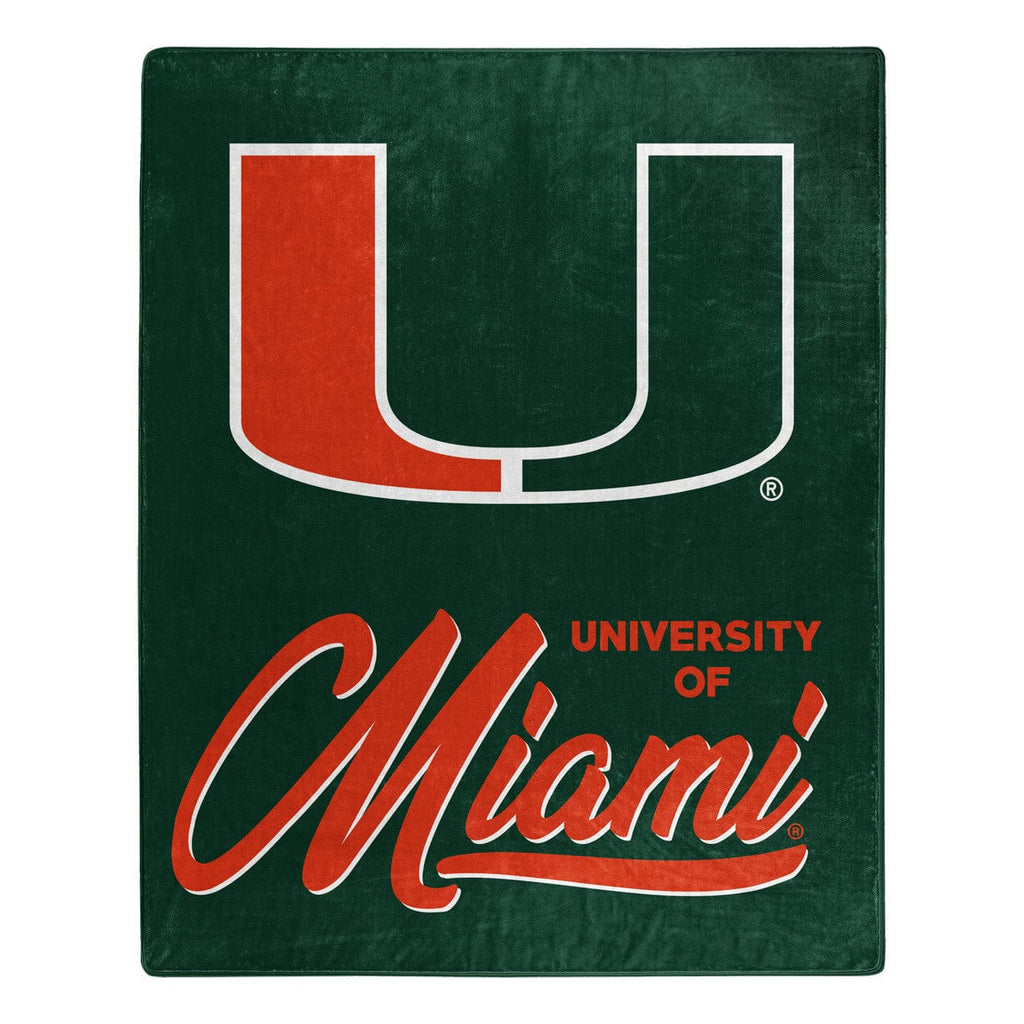 Blankets 50x60 Raschel Miami Hurricanes Blanket 50x60 Raschel Signature Design 190604268477