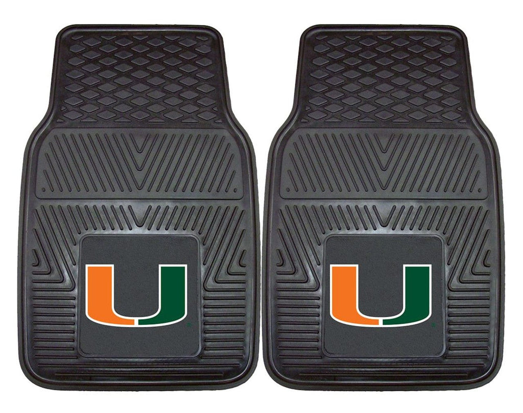 Car Mats Heavy Duty 2 Piece Miami Hurricanes Car Mats Heavy Duty 2 Piece Vinyl 846104087833