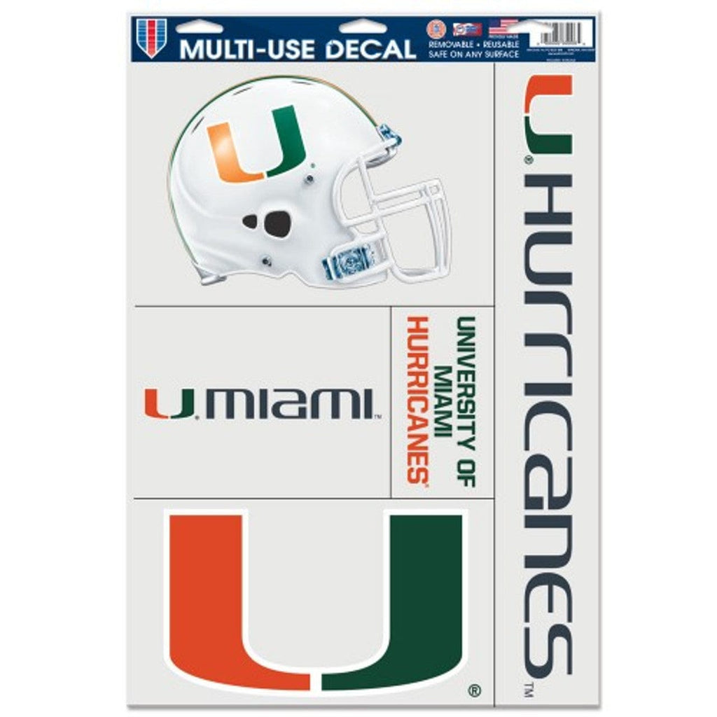 Decal 11x17 Multi Use Miami Hurricanes Decal 11x17 Ultra 032085883056