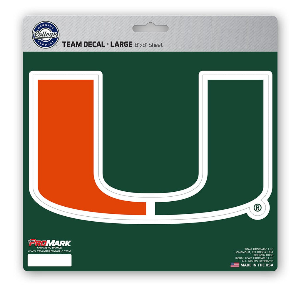 Decal 8x8 Die Cut Miami Hurricanes Decal 8x8 Die Cut 681620296341