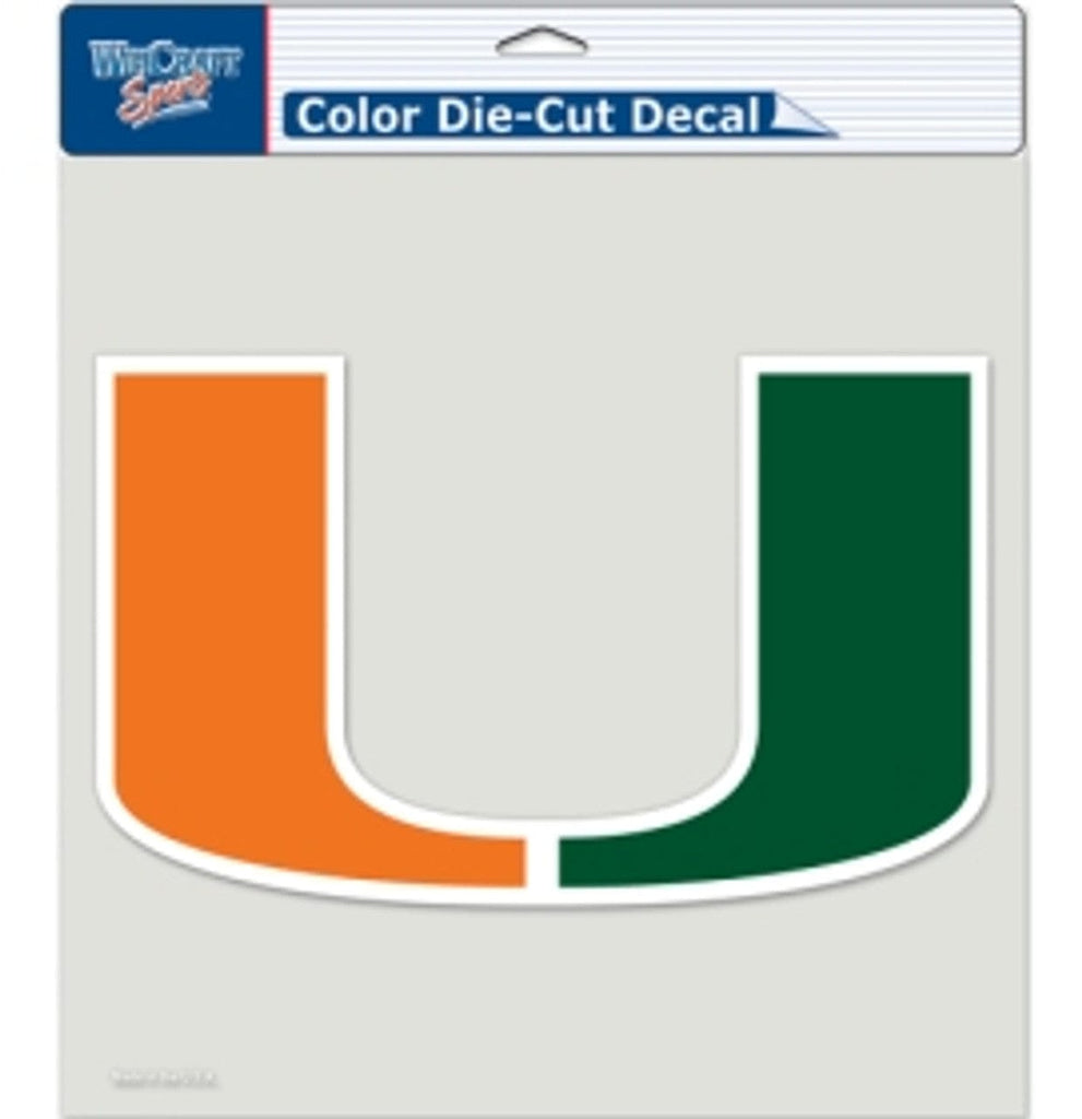 Decal 8x8 Perfect Cut Color Miami Hurricanes Decal 8x8 Die Cut Color 032085803337