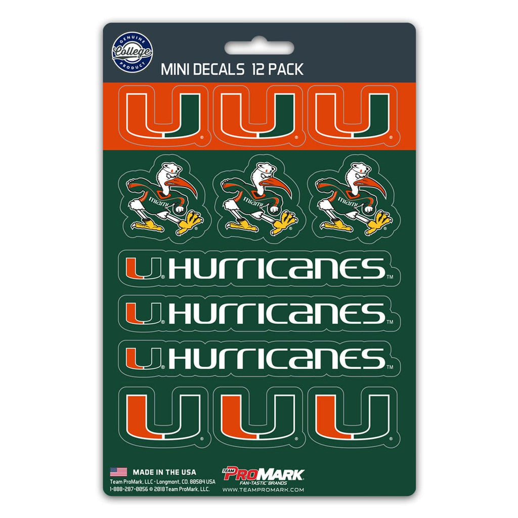 Decal Set Mini 12 Pack Miami Hurricanes Decal Set Mini 12 Pack 681620912340