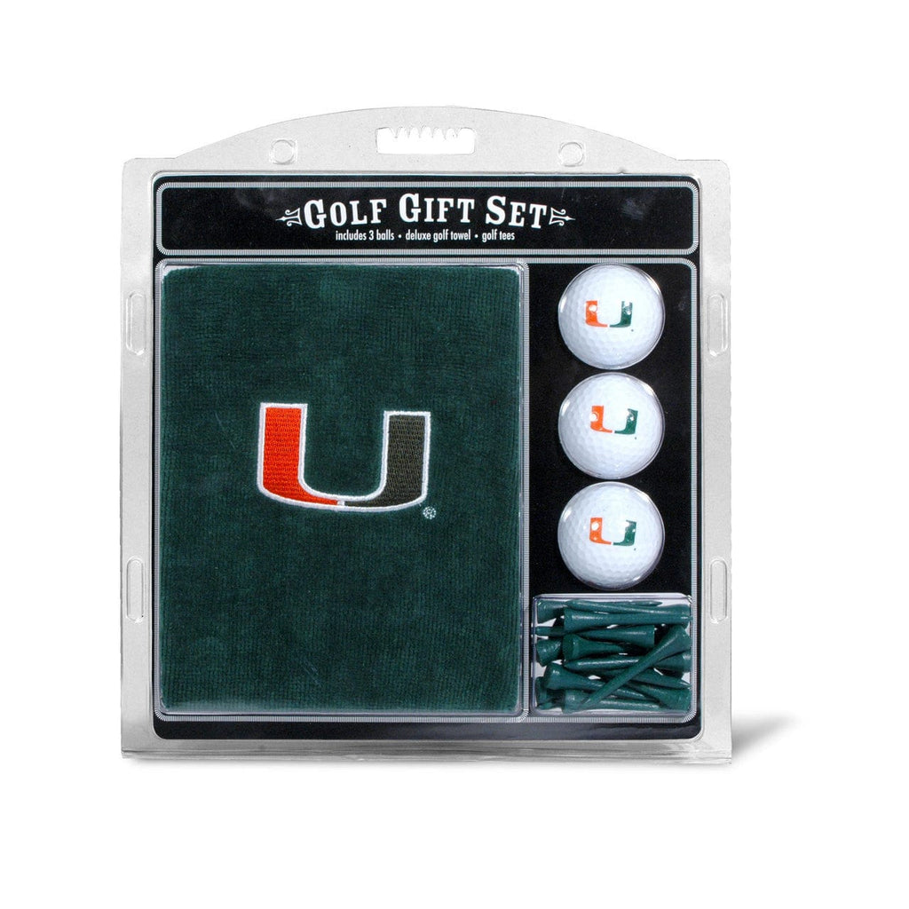 Golf Gift Set with Towel Miami Hurricanes Golf Gift Set with Embroidered Towel 637556471208