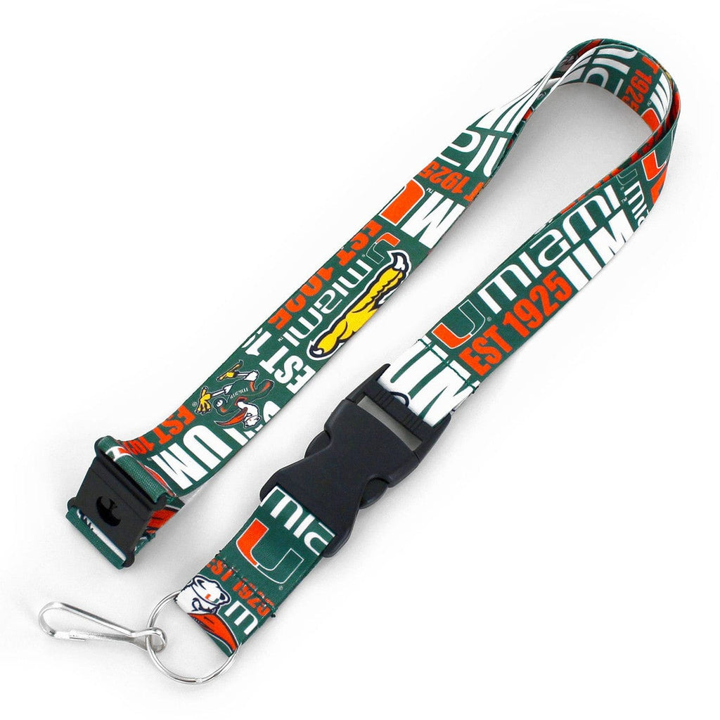 Dynamic Lanyards Miami Hurricanes Lanyard Breakaway Style Dynamic Design 763264892339