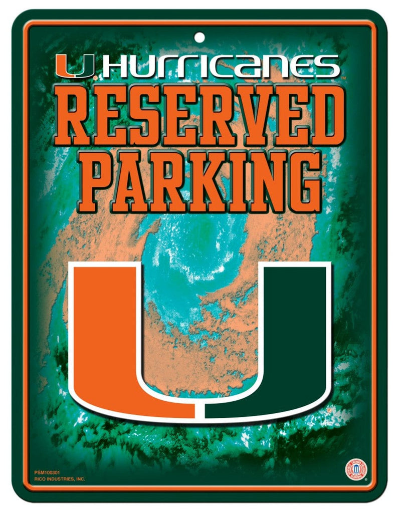 Sign Metal Parking Miami Hurricanes Metal Parking Sign 094746553395