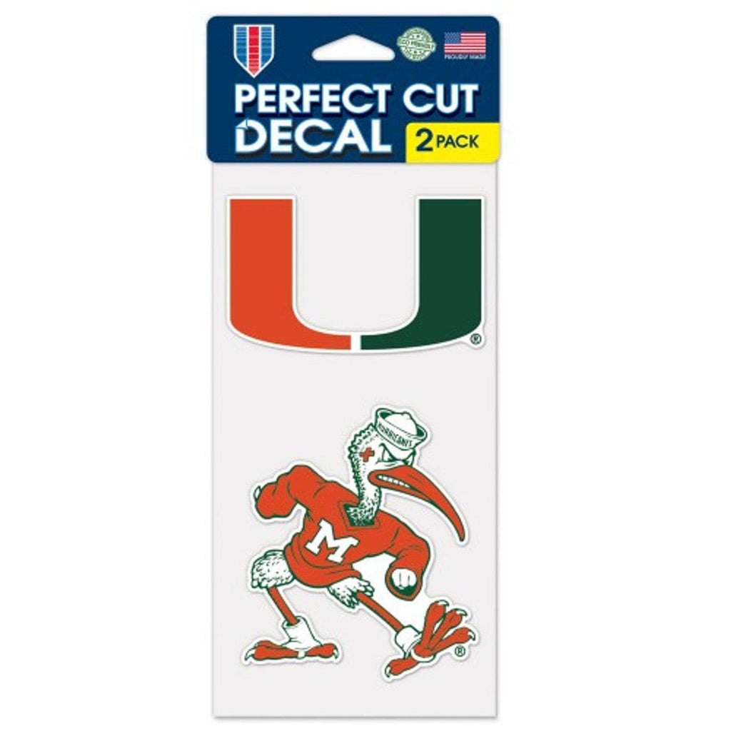 Decal 4x4 Perfect Cut Set of 2 Miami Hurricanes Set of 2 Die Cut Decals 032085410139