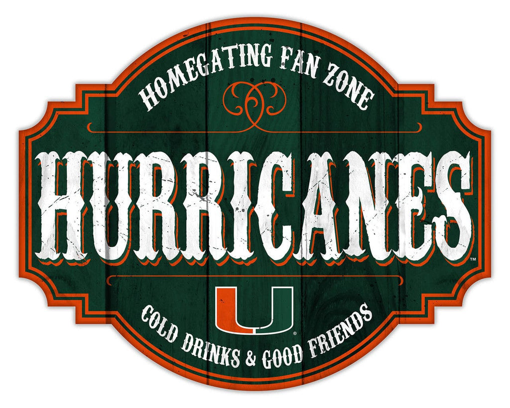 Signs Miami Hurricanes Sign Wood 12 Inch Homegating Tavern 878461181961