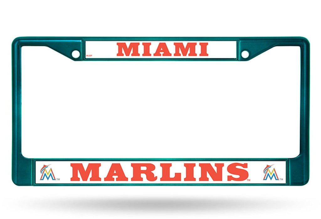 License Frame Metal Miami Marlins License Plate Frame Metal Aqua - Special Order 767345324573