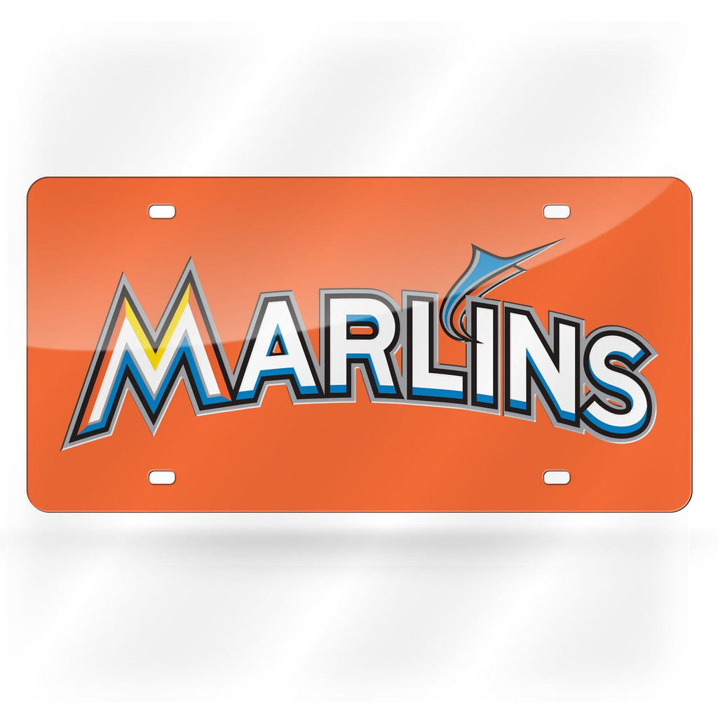 License Plate Laser Cut Miami Marlins License Plate Laser Cut Light Orange - Special Order 094746552855