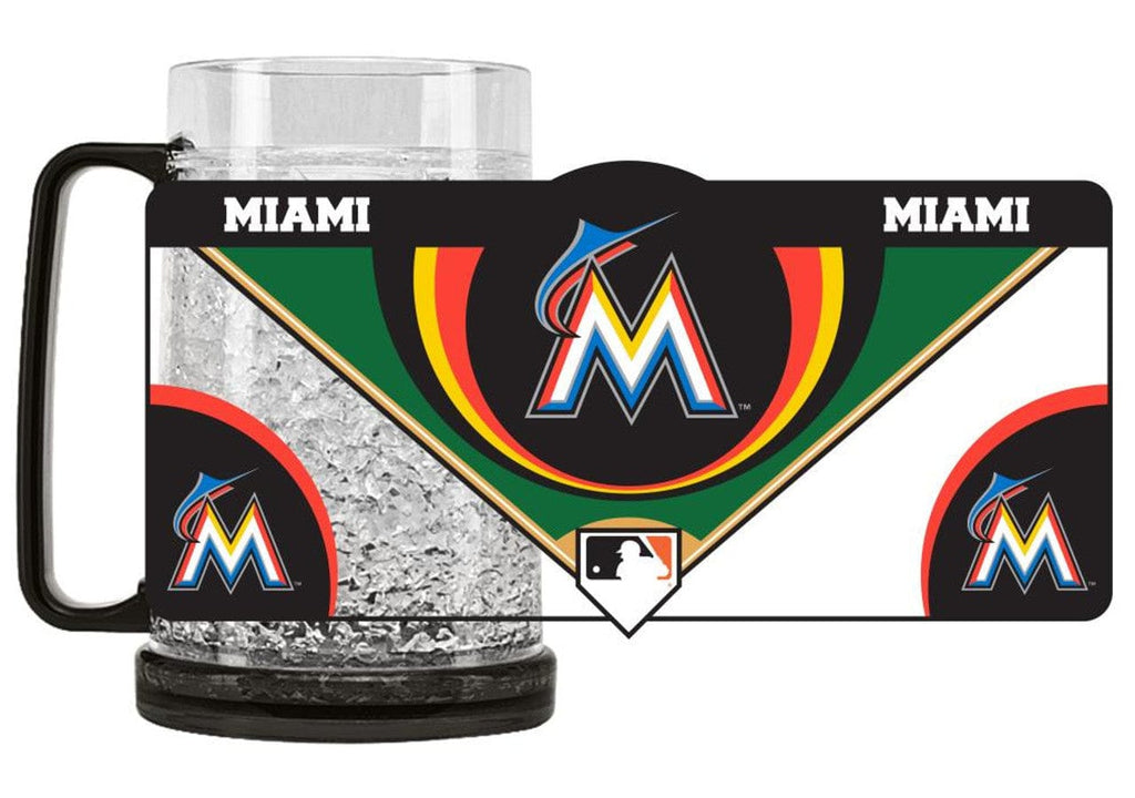 Drink Mug 16 Plastic Crystal Miami Marlins Mug Crystal Freezer Style - Special Order 094131595191