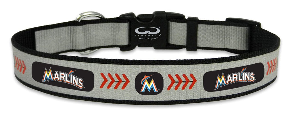 Pet Collar Medium Miami Marlins Reflective Medium Baseball Collar 844214059351