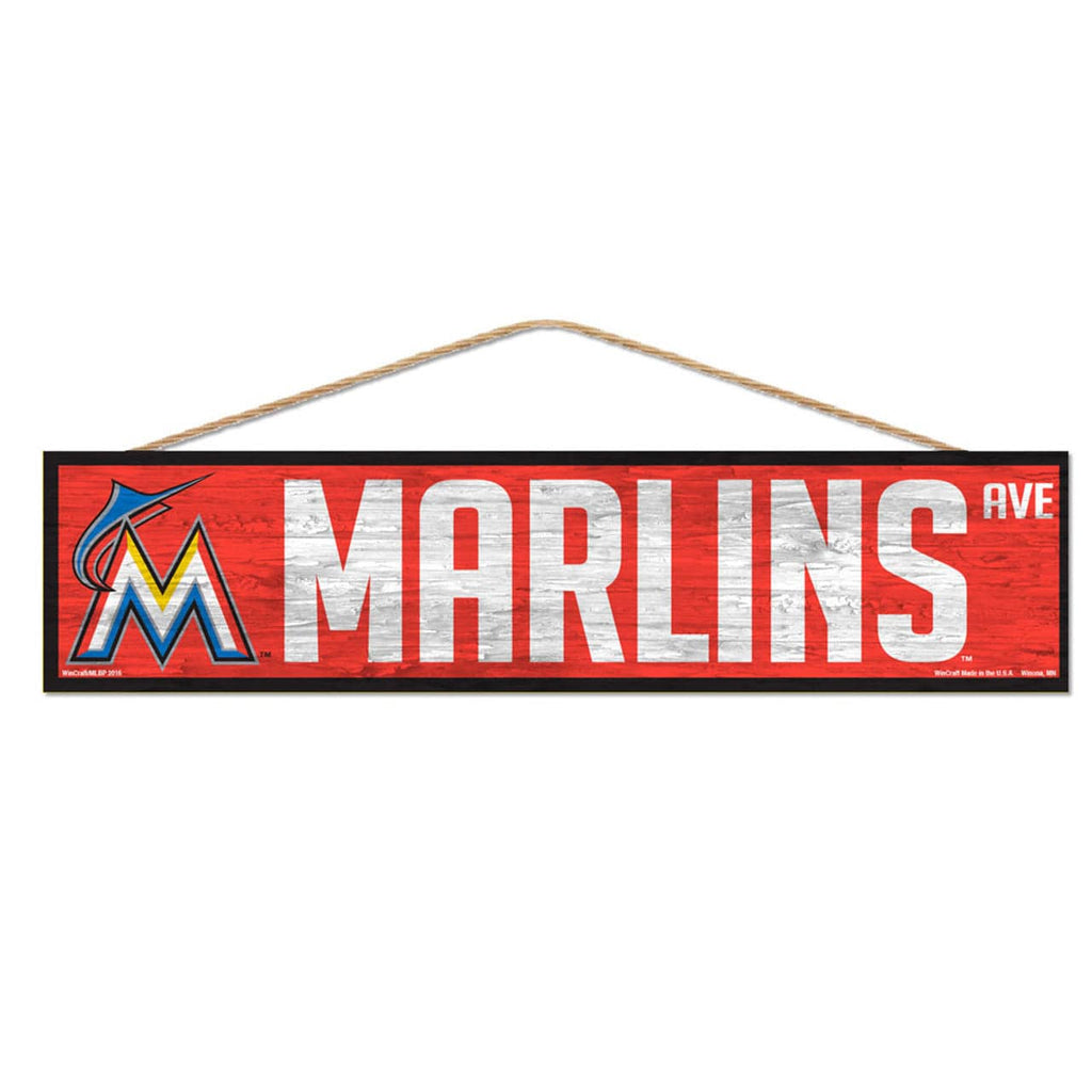 Sign 4x17 Avenue Miami Marlins Sign 4x17 Wood Avenue Design - Special Order 032085963208