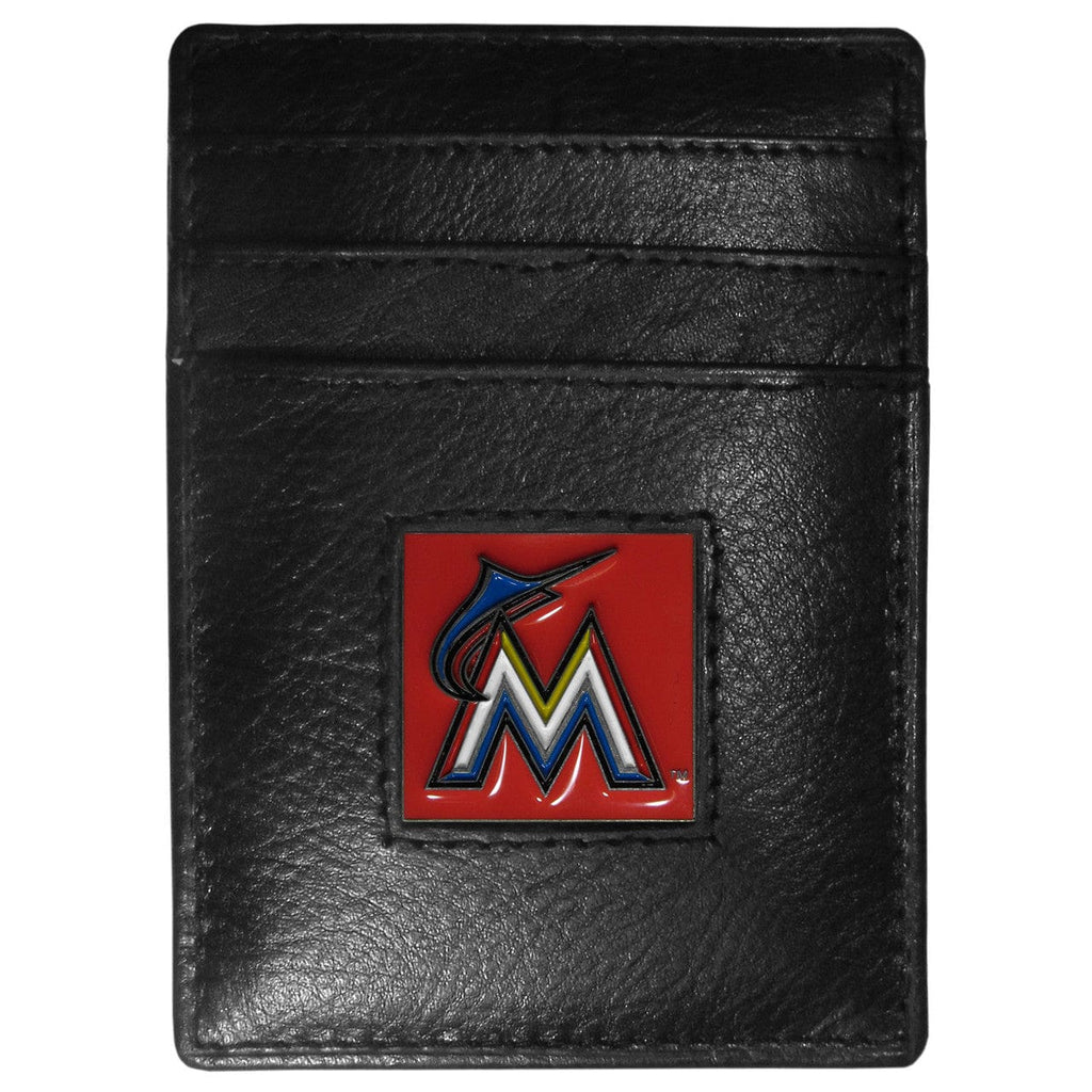 Miami Marlins Miami Marlins Wallet Leather Money Clip Card Holder CO 754603150005