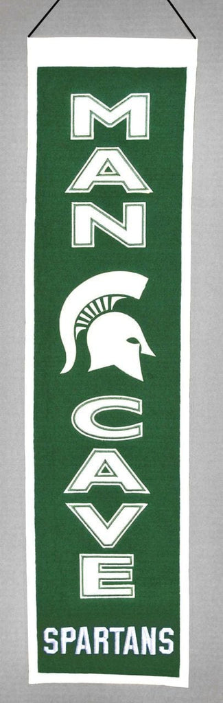 Banner 8x32 Wool Man Cave Michigan State Spartans Banner 8x32 Wool Man Cave 674088490055