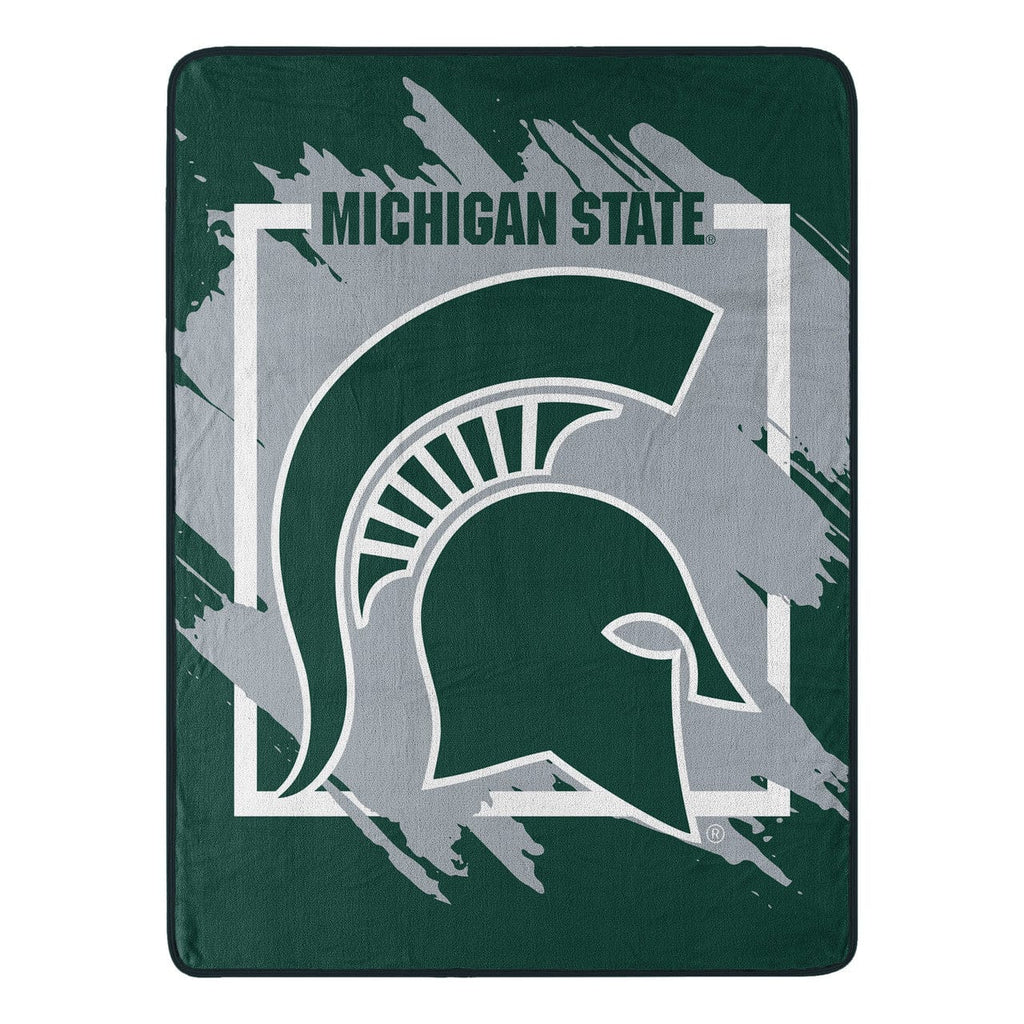 Blankets Michigan State Spartans Blanket 46x60 Micro Raschel Dimensional Design Rolled 190604330273