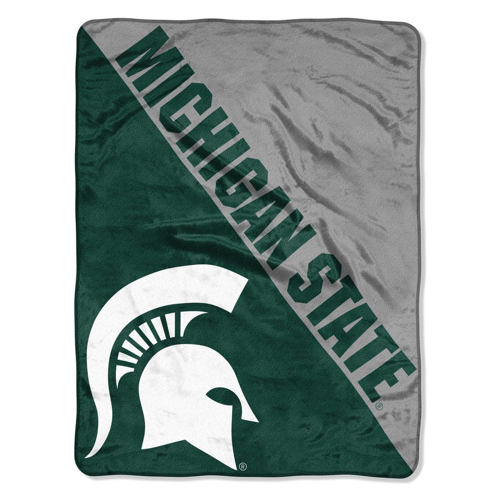 Blankets 46x60 Micro Raschel Michigan State Spartans Blanket 46x60 Micro Raschel Halftone Design Rolled 087918416956