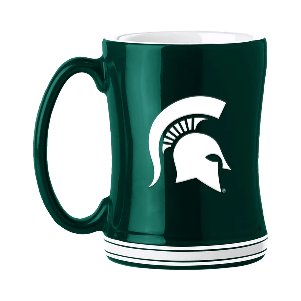 Drinkware Michigan State Spartans Coffee Mug 14oz Sculpted Relief Team Color 806293336303