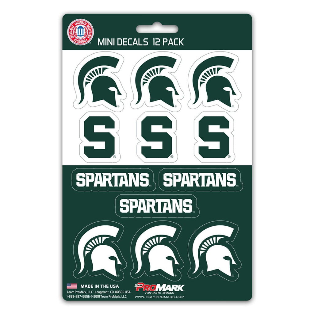 Decal Set Mini 12 Pack Michigan State Spartans Decal Set Mini 12 Pack 681620912364