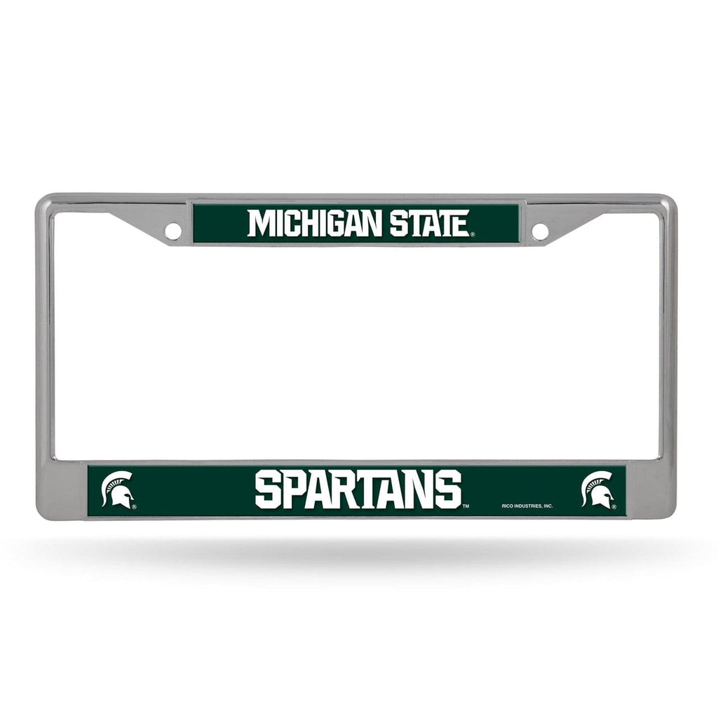 License Frame Chrome Michigan State Spartans License Plate Frame Chrome Printed Insert 767345530141