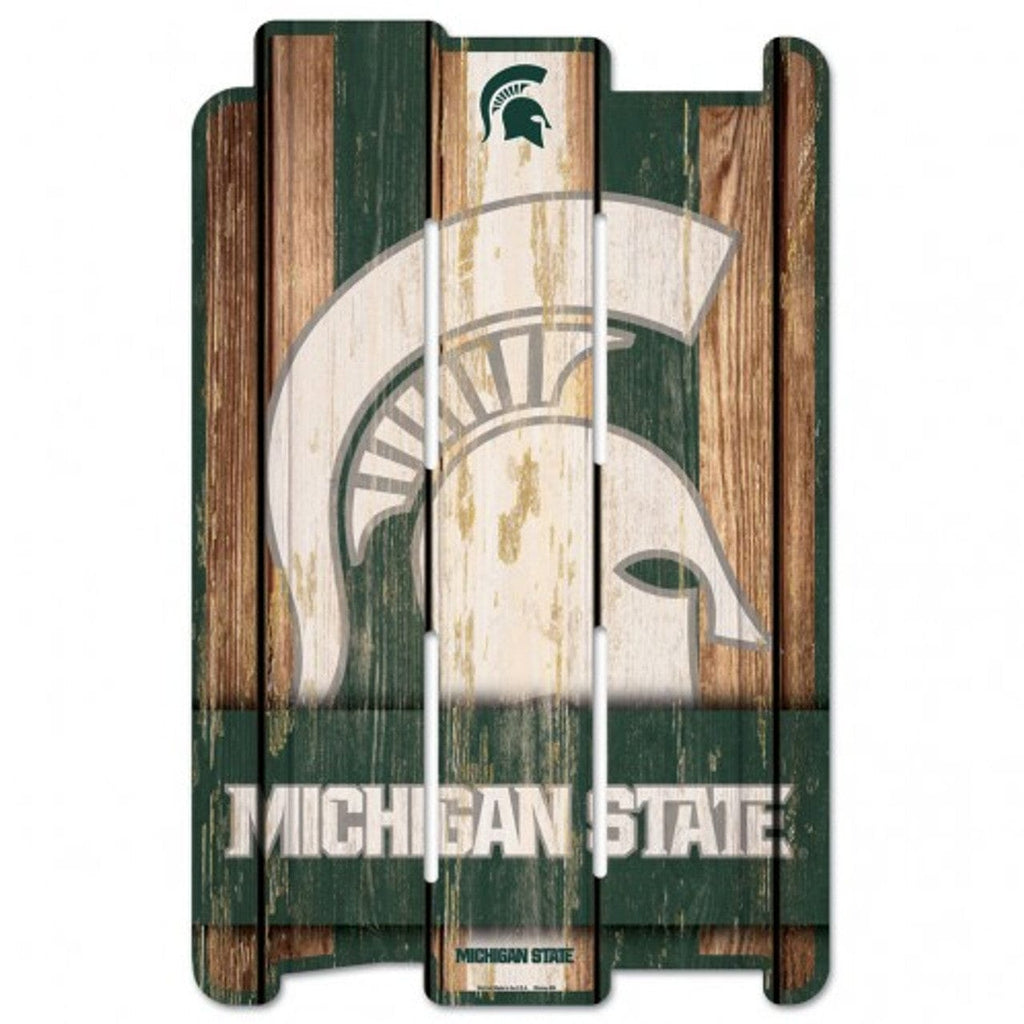 Sign 11x17 Fence Michigan State Spartans Sign 11x17 Wood Fence Style 032085116413