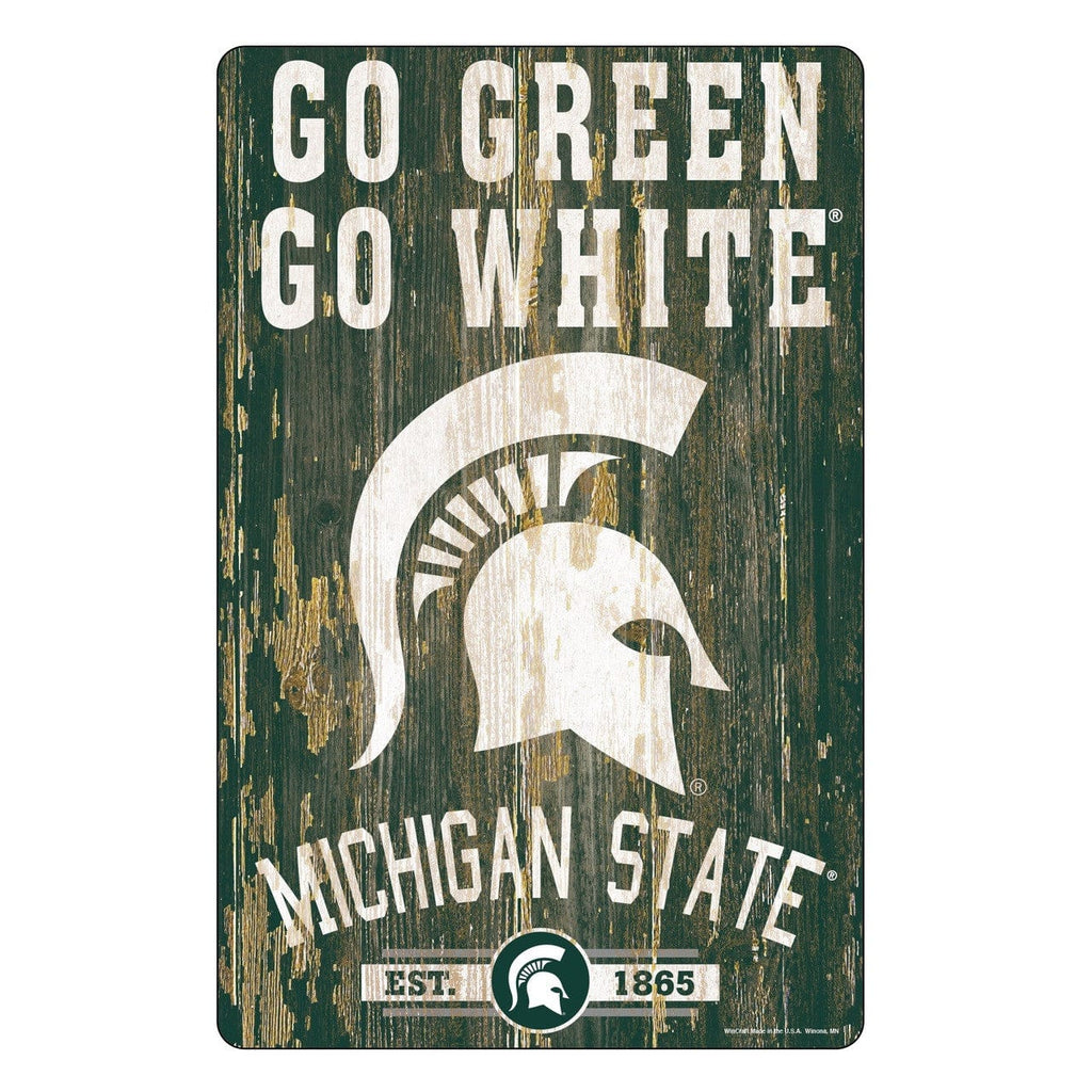 Sign 11x17 Slogan Michigan State Spartans Sign 11x17 Wood Slogan Design 032085592019