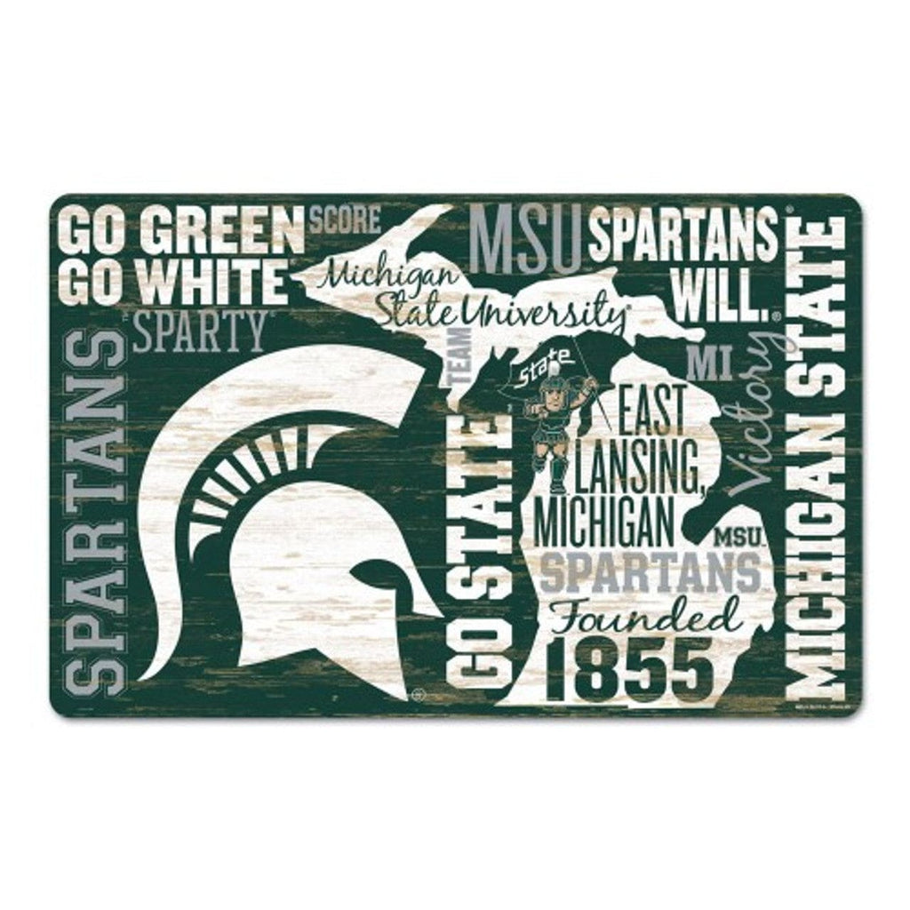 Sign 11x17 Established Home Michigan State Spartans Sign 11x17 Wood Wordage Design 032085499332