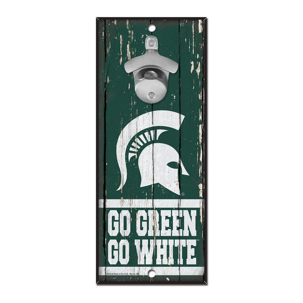 Sign 5x11 Bottle Opener Michigan State Spartans Sign Wood 5x11 Bottle Opener 032085564238