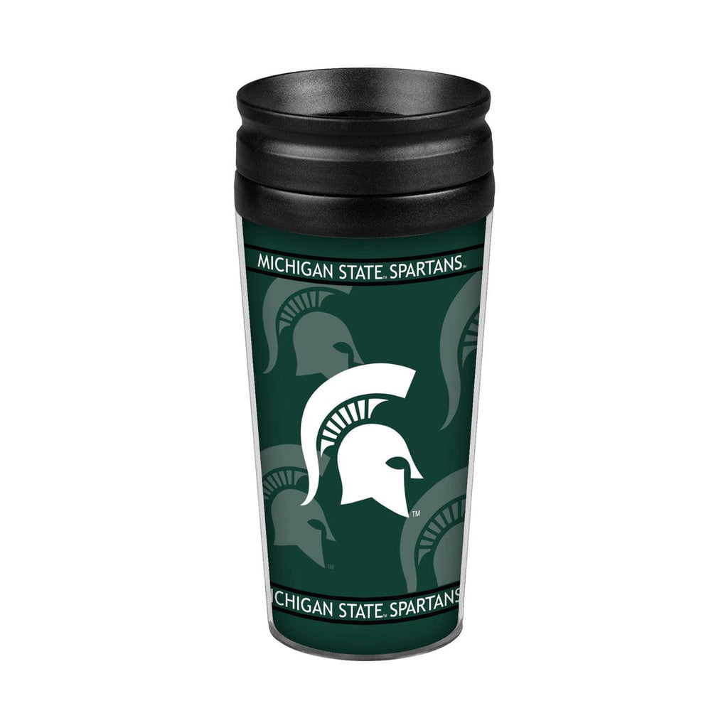 Drink Tumbler 14-16 Michigan State Spartans Travel Mug 14oz Full Wrap Style 847361089103