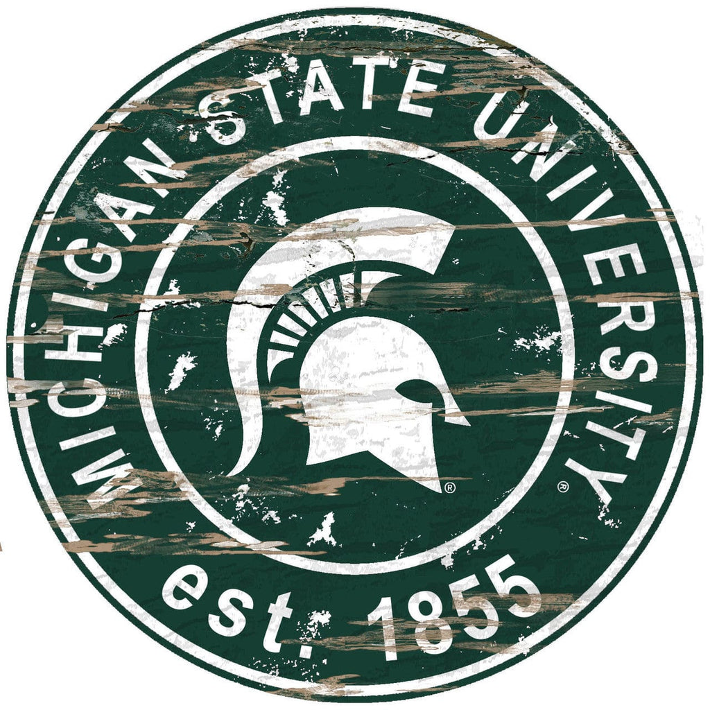 Sign 24 Round Michigan State Spartans Wood Sign - 24" Round - Special Order 878460131066