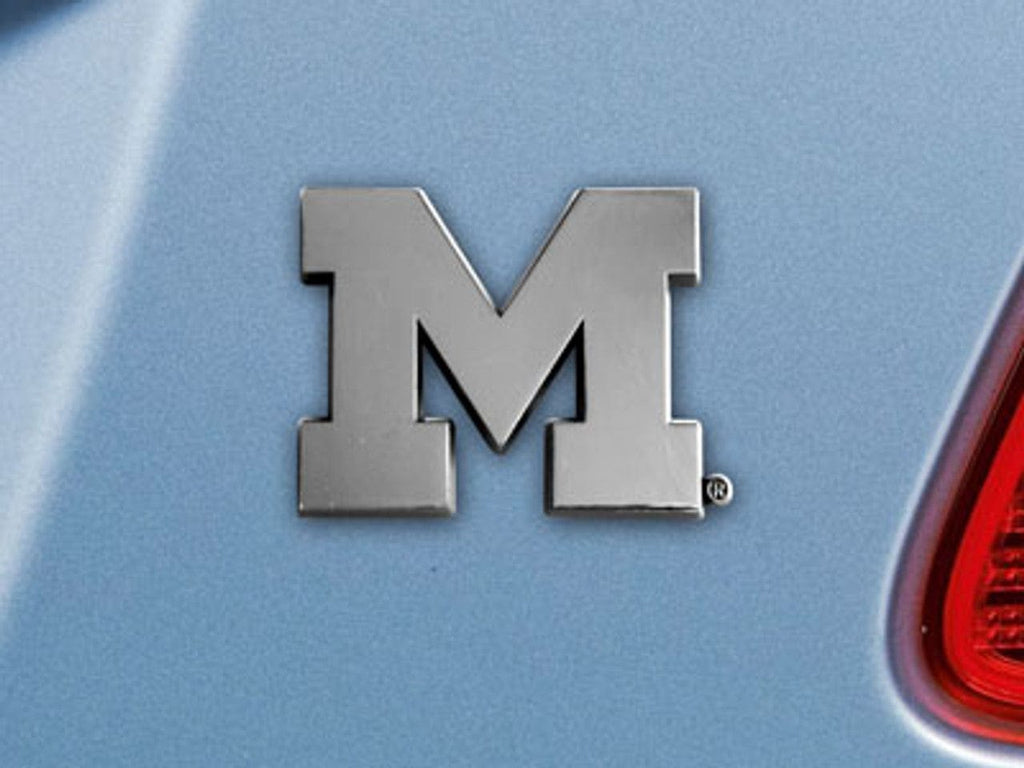 Auto Emblem Metal Michigan Wolverines Auto Emblem Premium Metal Chrome 842989048242