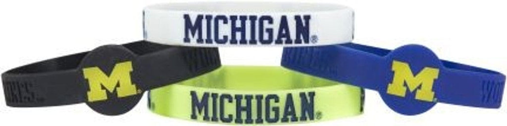 Jewelry Bracelets 4 Packs Michigan Wolverines Bracelets 4 Pack Silicone 763264341455