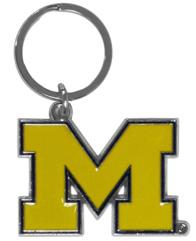 Keychain Logo Cut Style Michigan Wolverines Chrome Logo Cut Keychain 754603297243